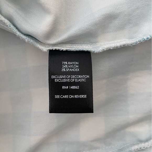 Torrid Women’s Teal and White Plaid Gingham Smocked Crop Top Tank peplum, Sz 2X - Picture 7 of 9